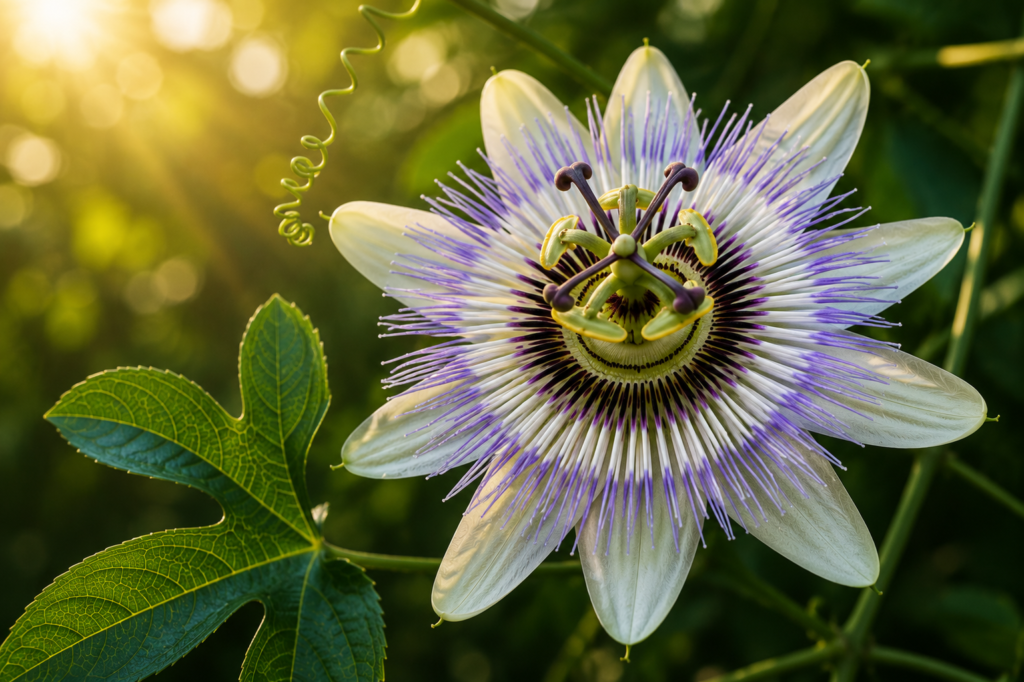 Flor de maracuja passiflora aberta