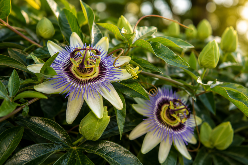 ramos de passiflora com flores